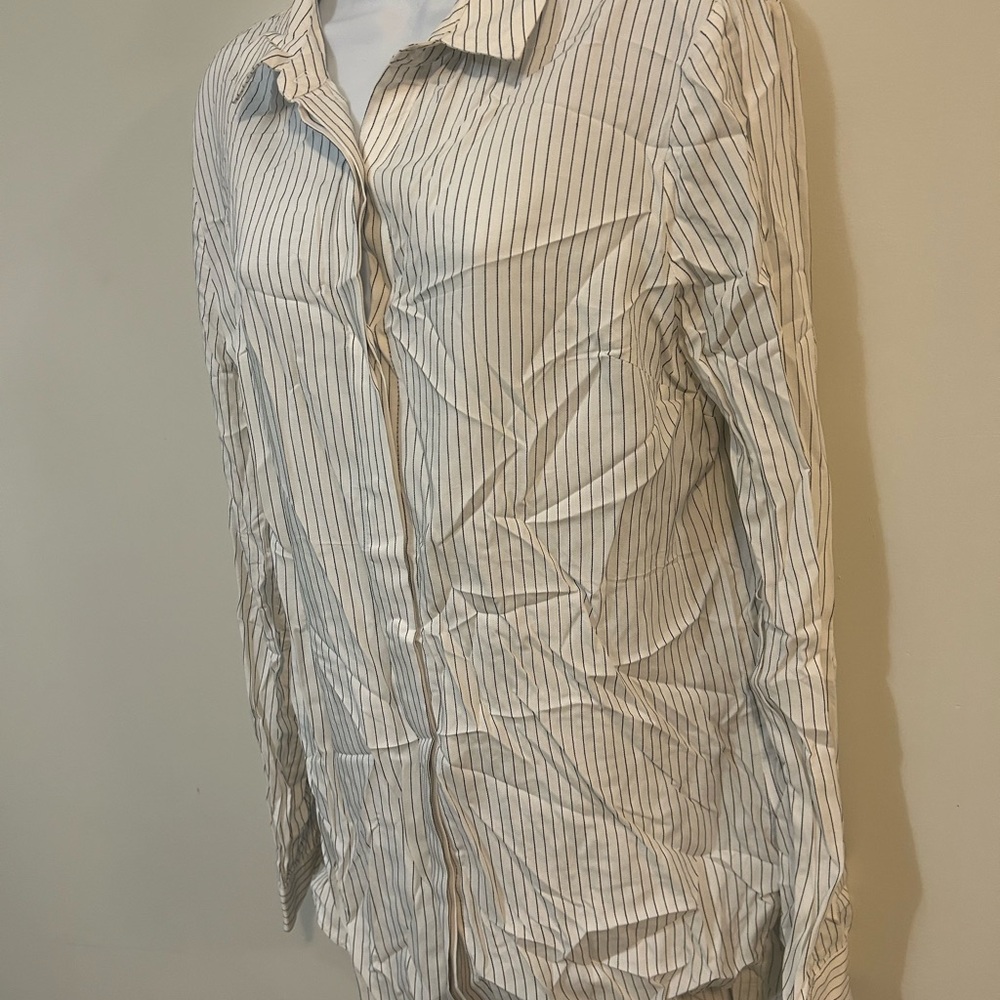 Classic White Striped Women Shirt - Picture 3 of 6